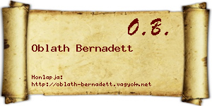Oblath Bernadett névjegykártya